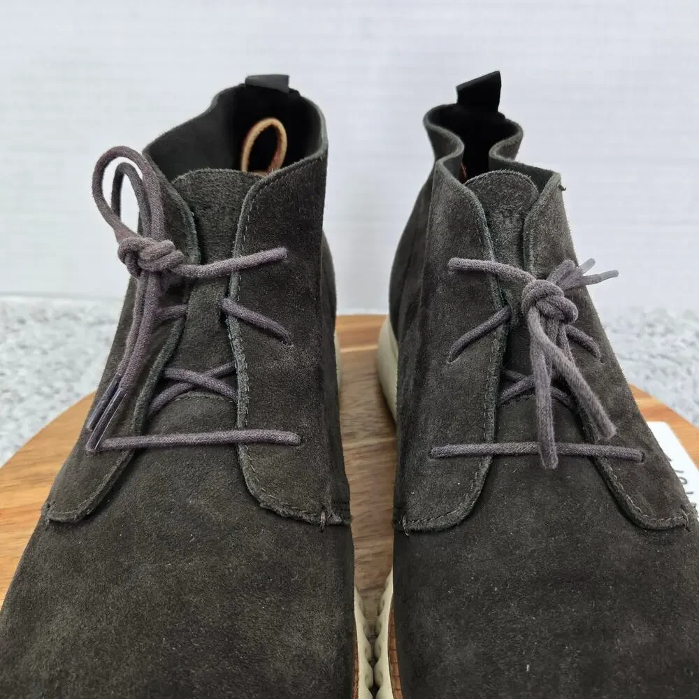 Cole Haan Men 13M Grand Os Gray Suede Casual Lifestyle Daily Lace Up Chukka Boot